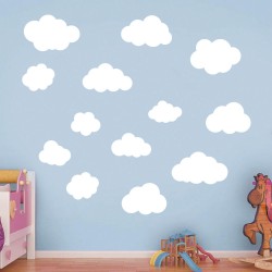 Παιδικό Αυτοκόλλητο Τοίχου - Σετ Συννεφάκια