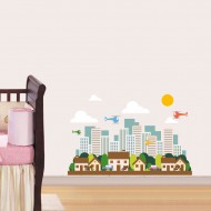 Παιδικό Αυτοκόλλητο Τοίχου - Γραμμική Πόλη 02