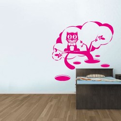 Παιδικό Αυτοκόλλητο Τοίχου - Γάτα Τσέσαϊρ