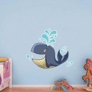 Παιδικό Αυτοκόλλητο Τοίχου - Χαρούμενη Φάλαινα