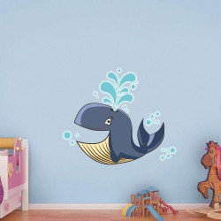 Παιδικό Αυτοκόλλητο Τοίχου - Χαρούμενη Φάλαινα