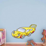 Παιδικό Αυτοκόλλητο Τοίχου - Κίτρινο Αυτοκίνητο