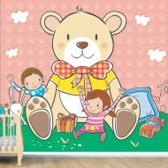 Αυτοκόλλητη ταπετσαρία - Παιχνίδι με λούτρινο