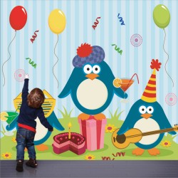 Αυτοκόλλητη ταπετσαρία - Μουσικοί πιγκουίνοι