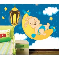 Αυτοκόλλητη ταπετσαρία - Κουρασμένο λαγουδάκι