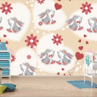 Αυτοκόλλητη ταπετσαρία - Αγαπημένα λαγουδάκια