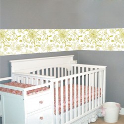 Αυτοκόλλητη Μπορντούρα - Ρετρό Λουλούδια 2