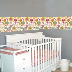 Αυτοκόλλητη Μπορντούρα - Πολύχρωμα Σχέδια