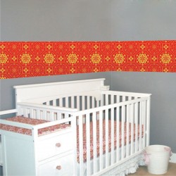 Αυτοκόλλητη Μπορντούρα - Ρετρό Σχέδιο 3