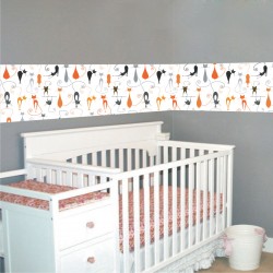 Αυτοκόλλητη Μπορντούρα - Γάτες