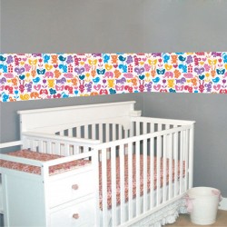 Αυτοκόλλητη Μπορντούρα - Πολύχρωμα Ζωάκια