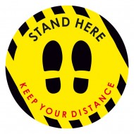 Αυτοκόλλητο δαπέδου σήμανσης - Stand Here