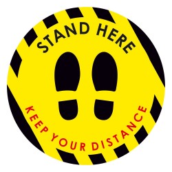 Αυτοκόλλητο δαπέδου σήμανσης - Stand Here
