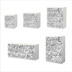 Αυτοκόλλητο Συρταριέρας - Doodles 01