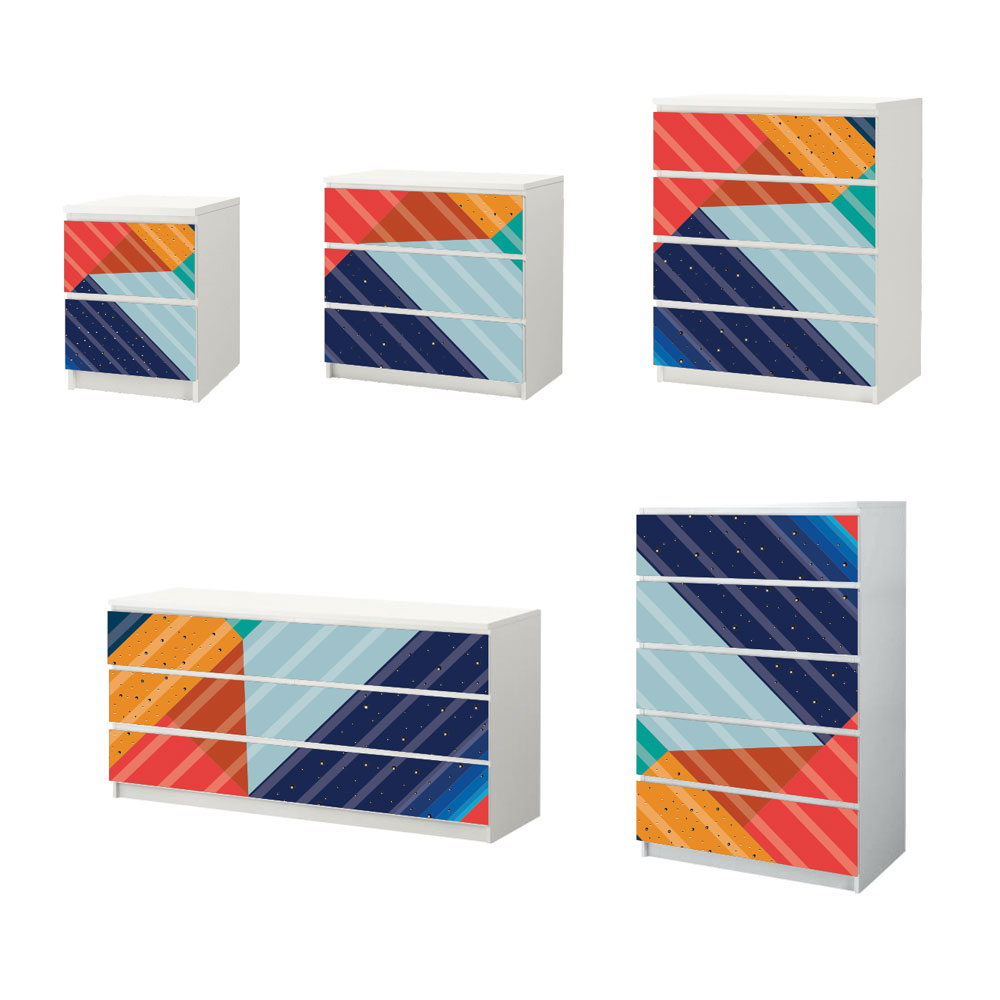 Αυτοκόλλητο Συρταριέρας - Colored Shapes