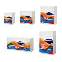 Αυτοκόλλητο Συρταριέρας - Colored Waves