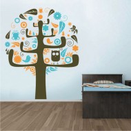 Αυτοκόλλητο τοίχου - Αστείο δεντρο