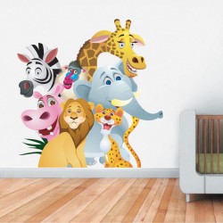 Αυτοκόλλητο τοίχου - Χαρούμενα ζώα