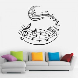 Αυτοκόλλητο τοίχου - Ιπτάμενες νότες