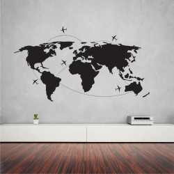 Αυτοκόλλητο τοίχου - Παγκόσμιες Πτήσεις