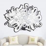 Αυτοκόλλητο τοίχου - Γκράφιτι Πόλης