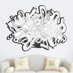 Αυτοκόλλητο τοίχου - Γκράφιτι Πόλης