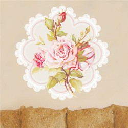 Αυτοκόλλητο τοίχου - Ροζ τριαντάφυλλο