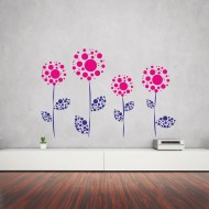 Αυτοκόλλητο τοίχου - Κυκλικά λουλούδια
