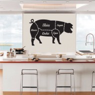 Αυτοκόλλητο Τοίχου - Χοιρινό Διάγραμμα