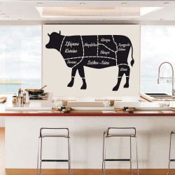 Αυτοκόλλητο Τοίχου - Μοσχάρι Διάγραμμα