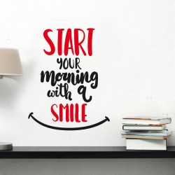 Αυτοκόλλητο Τοίχου - Start With a Smile