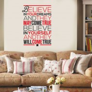 Αυτοκόλλητο Τοίχου - Believe in Dreams