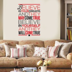 Αυτοκόλλητο Τοίχου - Believe in Dreams