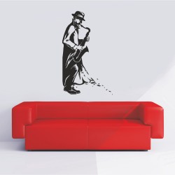 Αυτοκόλλητο Τοίχου - Σαξοφωνίστας