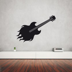 Αυτοκόλλητο Τοίχου - Φλεγόμενη Κιθάρα