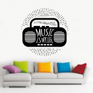 Αυτοκόλλητο Τοίχου - Music is my Life
