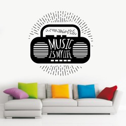 Αυτοκόλλητο Τοίχου - Music is my Life