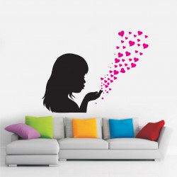 Αυτοκόλλητο τοίχου - Σκορπισμένες καρδιές