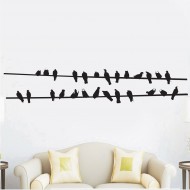 Αυτοκόλλητο τοίχου - Πουλιά στα σύρματα