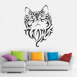 Αυτοκόλλητο Τοίχου - Tribal cat