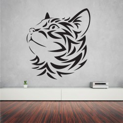 Αυτοκόλλητο Τοίχου - Tribal cat 2
