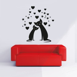 Αυτοκόλλητο Τοίχου - Αγαπημένες γάτες
