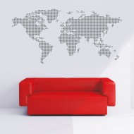 Αυτοκόλλητο Τοίχου - Παγκόσμιος χάρτης τελείες