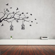 Αυτοκόλλητο Τοίχου - Πουλιά και Κλαδιά 01