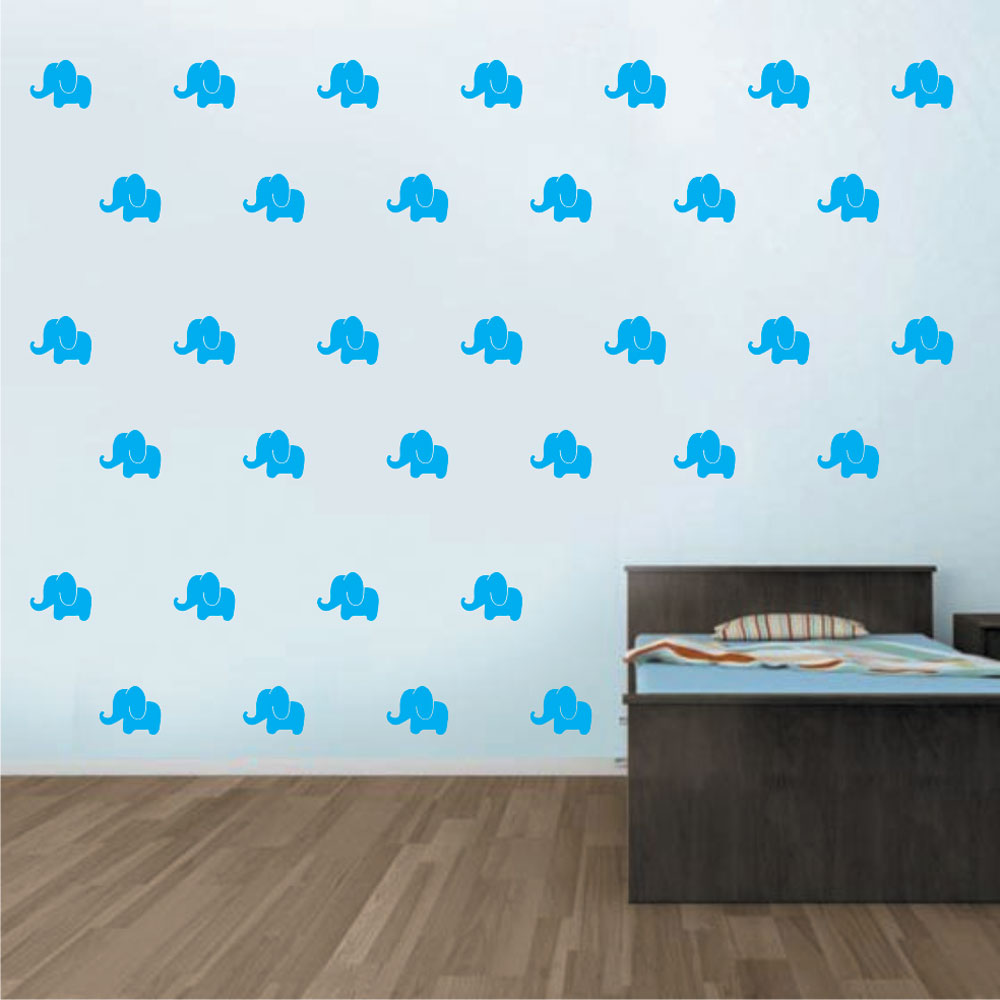 Mini Set Αυτοκόλλητα Τοίχου - Ελεφαντάκια