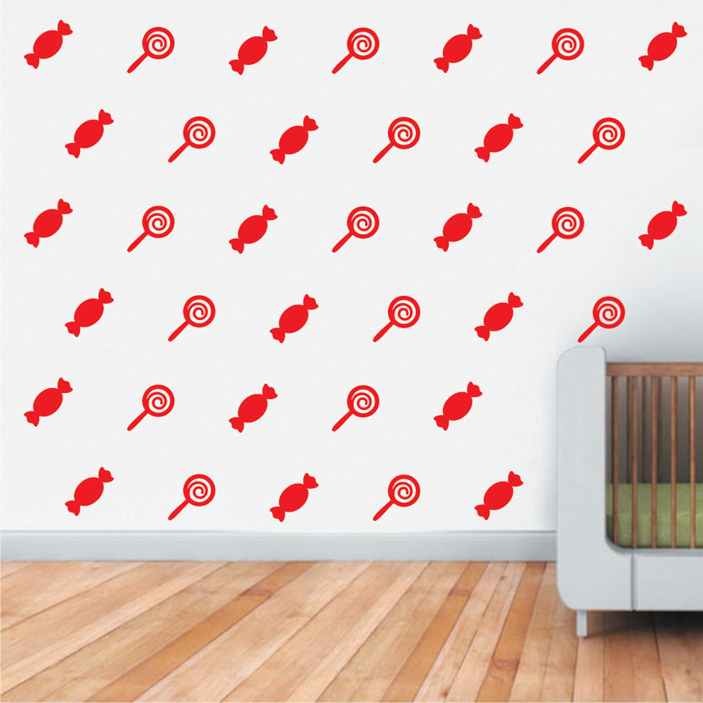 Mini Set Αυτοκόλλητα Τοίχου - Γλειφιτζούρια, Καραμέλες