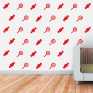 Mini Set Αυτοκόλλητα Τοίχου - Γλειφιτζούρια, Καραμέλες