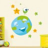 Αυτοκόλλητο τοίχου - Γη και αστεράκια