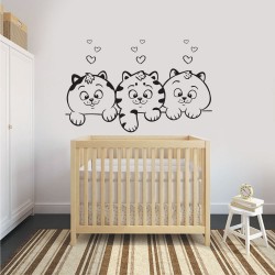 Αυτοκόλλητο Τοίχου Παιδικό - Γατούλες