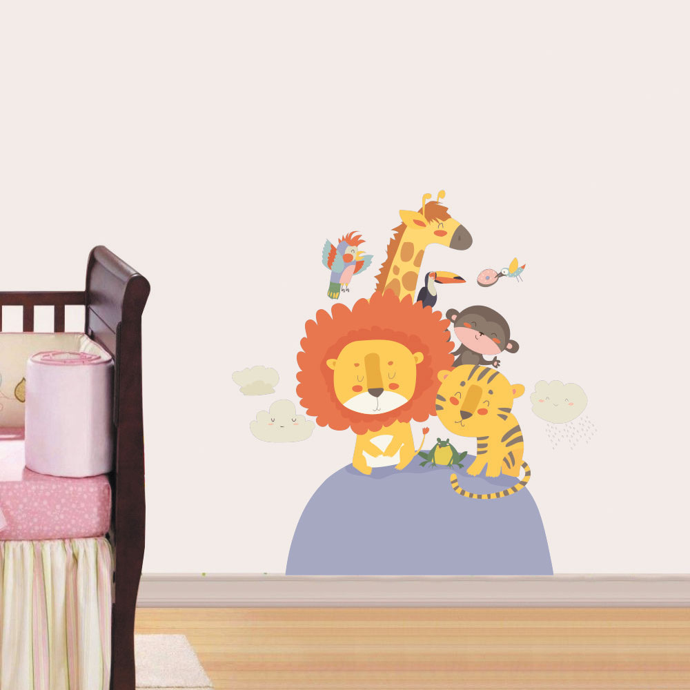 Παιδικό Αυτοκόλλητο Τοίχου - Παρέα από Ζωάκια